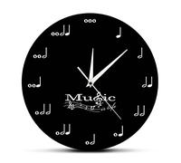 ZTTXMINGX 30cm Pendule Mural La Musique est la Vie inspirante Horloge Murale Notes de Musique Horloge Musicale clé de Sol portée Studio de Musique Suspendu Montre Murale Cadeau de Musicien