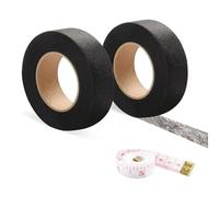 ZTVOWTO 2 Pièces Ourlet Thermocollant, Thermocollant Couture, Entoilage Thermocollant Couture pour Jupes, Oreillers, Jeans et Rideaux, 2cm De Large * 24 Mètres de Long avec Mètre Ruban(Noir)
