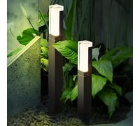 ZTWLEED 2 Pièces Borne Exterieur Jardin LED,6W Éclairage pour Chemins IP65 Étanche 4000K Lumière Blanche Naturelle,Lumière de Chemin pour Villa Terrasse Jardin,Noir 40CM 110-240V