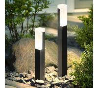 ZTWLEED 2 Pièces Borne Exterieur Jardin LED,6W Éclairage pour Chemins IP65 Étanche 6000K Lumière Blanche Froide,Lumière de Chemin pour Villa Terrasse Jardin,Noir 40CM 110-240V