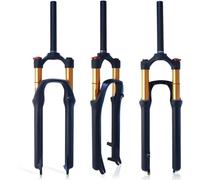 ZTZ [EU Stock] Kashima VTT Fourche Avant Fourche à Gaz Vélo Amortisseur Contrôle de L'épaule 26/27.5 32mm Tube Fourche à Gaz (Chambre à air Noir Mat + Or, 26 Pouces)