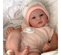 ZTZHYZR 18 Pouces 48 Cm Reborn Poupée Reborn Fille, Silicone Vinyle Souple Lifelike Mignon Nouveau-né Yeux Ouvrez Toddlers Baby Dolls Bébé Fille Jouet Cadeau d'anniversaire Jouets pour Enfants