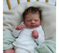 ZTZHYZR Bebe Reborn Garcon, 49 cm 19 Pouces Poupee Reborn Réaliste Corps en Tissu Doux Fait à La Main Poupon Bebe Aux Yeux Fermés Ressemble a des Vrais Poupon Reborn pour Enfants 3+