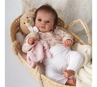 ZTZHYZR Poupée Reborn Fille 18 Pouces Réaliste Bébé Poupée Yeux Ouverts Reborn Nouveau-né Corps en Vinyle Doux Fille avec VêTements et Accessoires pour Les Enfants de 3 Ans et Plus