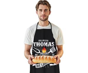 Zuahaly Tablier de Barbecue en Coton pour Homme « Hier Grillt Eigen » - Unisize Grillmeister 3, Tablier de Cuisine, Résistant aux Éclaboussures, Confort Optimal pour Barbecue-Sûr et durable