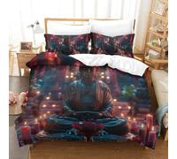 ZUAKLEVCV 3D, Imprimé Image du Bouddha Parure De Lit Microfibre Super Douce Et Respirante Housses De Couettes 3 Pièces Et Taie d'oreiller Super King(260x220cm)