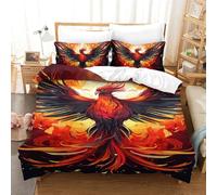 ZUAKLEVCV Le Phoenix Housse De Couette Microfibre Housses De Couettes avec Taie d'oreiller 3D Imprimé Parure De Lit, pour Adulte Enfant Filles Garcons Single（140x200cm）