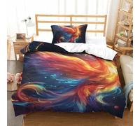 ZUAKLEVCV Parure De Lit Imprimé 3D Housse Le Phoenix De Couette Garçon Fille Housse De avec Taie d'oreiller Enfants Adolescents Housse De Couette Microfibre Single（135x200cm）