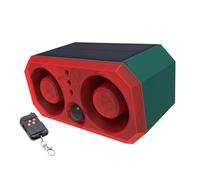 Zuasdvnk Alarme solaire avec détecteur de mouvement - Alarme puissante de 130 dB - Sirène d'avertissement flash alimentée par l'énergie solaire avec enregistrement USB rechargeable et alerte sonore