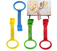Zuasdvnk Baby Pull Up Rings, PlayPen Pull Up Rings - 4x bébé debout des anneaux de traction suspendus,Aide à la formation de la force des bras, accessoires de bricolage pour les bébés et tout-petits