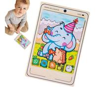 Zuasdvnk Blocs de Puzzle, Puzzle avec Animaux pour,Puzzle éducatif pour téléphone Portable - Blocs de Table cognitifs pour l'éducation précoce, Animaux en Bois, Jouets interactifs pour