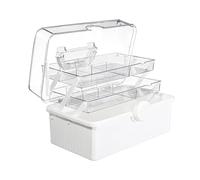 Zuasdvnk Boîte à médicaments, boîte à médicaments, conteneur avec poignée design à 3 couches, étui multifonctionnel, conteneurs avec poignées pour camping, clinique, école, lieu de