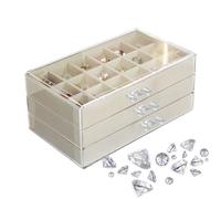 Zuasdvnk Boîte pour Collection de Roches | Boîte pour Cristaux et Valise de Voyage | Organisateur de Rangement avec 54 Compartiments pour fossiles Pierres précieuses Miniatures Souvenirs