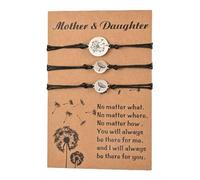 Zuasdvnk Bracelet de retour à l'école maman et moi, bracelets pour maman et fille, ensemble pour 3 | Lot de 3 bracelets floraux pour le premier jour d'école | Bracelet réglable pour le premier jour de