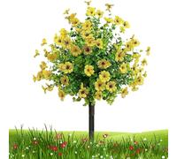 Zuasdvnk Buissons artificiels pour l'extérieur | Piquet de fleurs artificielles | Fleurs violettes réalistes - Décoration de jardin colorée résistante aux UV pour extérieur, cour, balcon