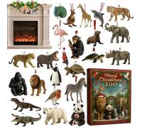 Zuasdvnk Calendrier de l'Avent - Comptage à Rebours de Noël Vingt-quatre Jours | Pendentif à collectionner Animaux Acrylique 2D, Pour Maison Vacances École Classe Fête Activité Familiale Quotidienne