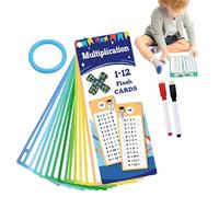 Zuasdvnk Cartes flash multiplications, cartes flash de table de multiplication | Cartes de table de multiplication - Double face, 2 jouets à effacer secs pour enseigner de 1ère à 3e classes