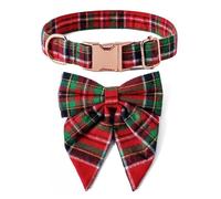Zuasdvnk Collier pour chien avec nœud papillon - Collier anti-mouches pour chien - Collier classique à carreaux avec nœud - Colliers pour animaux de compagnie avec nœud - Colliers mignons et réglables