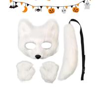 Zuasdvnk Couverture d'Halloween, ensemble de queue de couverture | Faux Soft Wolf Party Vêtements, Accessoires cosplay, couverture réaliste pour animaux pour Halloween, fêtes et