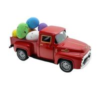 Zuasdvnk Décoration de camion de Pâques, Camion de Pâques, Modèle de voiture de ramassage d'oeufs, Décorations de camion vintage en métal, modèle de voiture de Pâques pour pot de niveau de table de