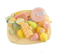 Zuasdvnk Ensemble d'outils cosmétiques - Applicateur d'éponge, outil de maquillage, étui de voyage élégant pour débutants, organisateur de rangement portable pour femme, maman, épouse