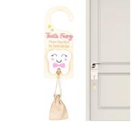 Zuasdvnk Ganger de porte de fée de dent en bois, crochet de porte de dent | Porte de dent perdue avec fente d"argent | Souvenirs en bois mignons, encouragez le souvenir avec le sac pour