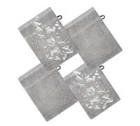 Zuasdvnk Gants de lavage pour corps, lingettes de lavage avec bouche, 4 pièces gants de douche en coton doux pour nettoyage des mains faciales adultes toute la famille