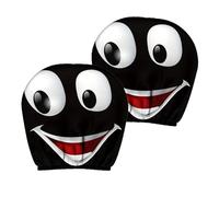 Zuasdvnk Housse pour appuie-tête de siège de voiture - Motif yeux de dessin animé mignon en tissu doux pour véhicule familial, tracteur, remorque, camping-car, camion automobile