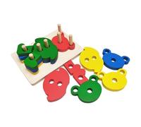 Zuasdvnk Jouets pour trier et empiler,Jouets en bois empilables - Empileur de reconnaissance des couleurs en forme d'ours | Empileur de reconnaissance des couleurs en bois, jouets sensoriels