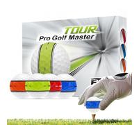 Zuasdvnk Lot de 12 balles de Golf - Aide à l'exercice Portable avec système de à 360 degrés pour l'entraînement de Swing et la précision du Putter