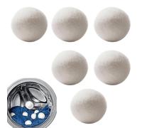 Zuasdvnk Lot de 6 boules de laine pour sèche-linge - Adoucissant et anti-statique - Boules de séchage réutilisables pour le linge