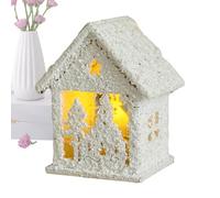 Zuasdvnk Maisons du Village de Noël, avec LED Décorations pour la maison, Maisons du Village Figurines Miniatures - pour Chambre à Séjour, Bureau Église Fête Hiver