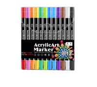 Zuasdvnk Marqueurs acryliques, stylos acryliques à peindre | Stylos à peinture acrylique avec pointe pinceau et pointe à point | Marqueurs acryliques à colorer, artisanat créatif que vous faites