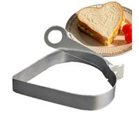 Zuasdvnk Moule à œufs en poêle | Moule à crêpe coeur en acier inoxydable avec poignée - Ustensiles de cuisine pour crêpe Muffin Grille | Cuisson Grille Poêle Sandwich