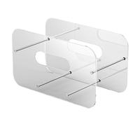 Zuasdvnk Organiseur d'assiettes en carton - Support de rangement pour assiettes, ustensiles en acrylique peu encombrant, porte-mouchoirs en argent, 17,8 à 30,5 cm pour maison, camping-car, cuisine