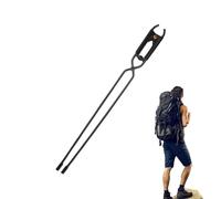 Zuasdvnk Outils de foyer pour l'extérieur | Bâton de tisonnier en métal pour feu de camp, outils de cheminée de camping, pinces à bûches d'extérieur, accessoires portables pour terrasse de jardin