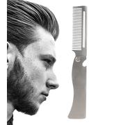 Zuasdvnk Peigne à barbe de poche - Peigne de coiffure et de façonnage en acier inoxydable, brosse à cheveux de poche pour homme, lisseur de cheveux pour le toilettage quotidien, barbe ou moustache