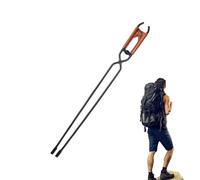 Zuasdvnk Pince à cheminée - Bâton de tisonnier en métal pour feu de camp - Outils de cheminée de camping, pinces à bûches d'extérieur, accessoires portables pour terrasse de jardin