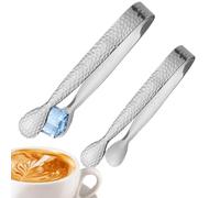 Zuasdvnk Pince à glace en acier inoxydable | Petite pince de bar - Pour tranches de citron, gelée, guimauves, maison, barman, buveur de thé, amateur de café, boulanger, restaurant