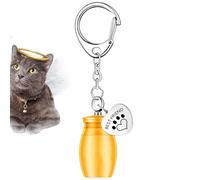 Zuasdvnk Porte-clés urne funéraire pour animal de compagnie | Urne cylindrique pour chien, porte-clés pour cendres | Porte-clés souvenir pour cendres