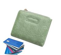 Zuasdvnk Portefeuille multifonction pour femme avec fenêtre pour carte d'identité, portefeuille à deux volets avec fenêtre, pochette de rangement pour cartes avec poche à fermeture éclair pour femme,