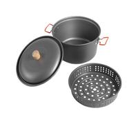 Zuasdvnk Pot de Camping - 7,5 L avec Vapeur pour randonnée et Camping, Set de Pique-Nique en d'aluminium léger résistant à la Chaleur pour Les Voyages et Les barbecues