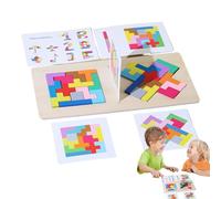Zuasdvnk Puzzle en blocs de bois,Bloc de puzzle en bois - Casse-tête avec blocs géométriques,Puzzle Tangram en bois Bloc de puzzle géométrique à deux joueurs pour garçons et filles 3-5
