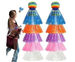 Zuasdvnk Rainbow Head Badminton Set de badminton Shuttlecock | Nylon Rainbow Head Badminton Kit | Outil de pratique sportif multifonctionnel pour , débutants et amateurs