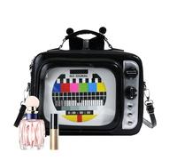 Zuasdvnk Sac à bandoulière, sac à bandoulière en forme de télévision, équipement de voyage élégant, sac à dos de grande capacité pour l'extérieur et une utilisation quotidienne, Noir , Siehe