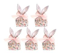 Zuasdvnk Sacs de bonbons de Pâques, sacs pour lapin de Pâques - Bunny Ears Candy Treat Sacs,5x touches cadeaux réutilisables avec, décorations de Pâques pour l'emballage