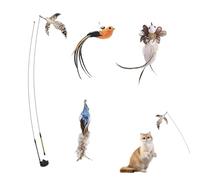Zuasdvnk Teaser Magique pour Chat - Bâton à Plumes rétractable - 7 x - Jouet interactif - Jouet interactif - pour Jouer en intérieur - Kit de Divertissement pour l'exercice des Animaux de