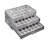 Zuasdvnk Vitrine pour Roches - Boîte de Rangement pour Cristaux et Valise de Voyage | Organisateur avec 54 Compartiments pour fossiles Pierres précieuses Miniatures Souvenirs Cadeaux Noël