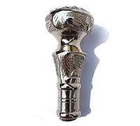 Zubaida Nauticals Poignée en laiton massif antique en relief pour canne de marche, doré