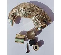 Zubaida Nauticals Poignée en laiton massif en relief vieilli en forme de corbeau pour canne de marche (doré, noir)